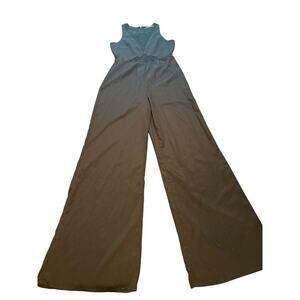 Like Mynded Black Lace‑Inset Wide‑Leg Jumpsuit | Size Small | Zip‑Back